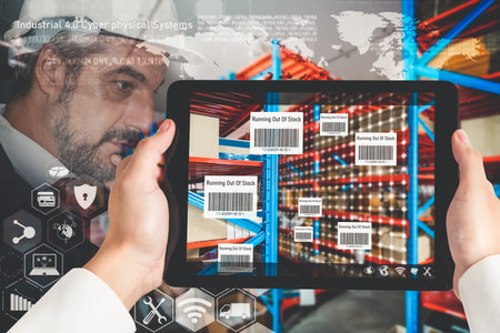 Smart warehouse management system using augmented reality technology to identify package picking and...