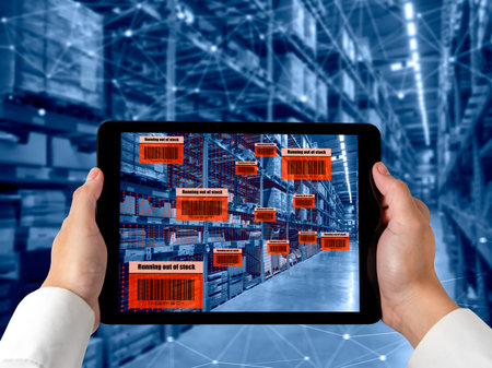 Smart warehouse management system using augmented reality technology to identify package picking and...