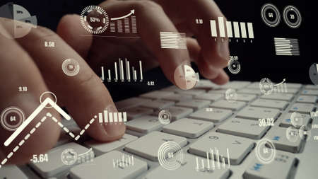Creative visual of business big data and finance analysis on computerの写真素材