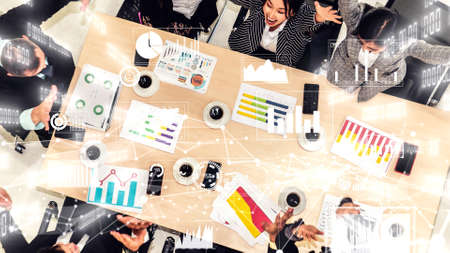 Creative visual of business people in the corporate staff meetingの写真素材