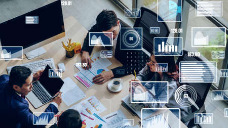 Creative visual of business data analyzing technology . Concept of digital data for marketing analysis and investment decision making .の写真素材
