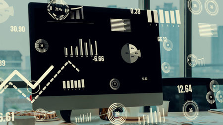 Business visual data analyzing technology by creative computer software