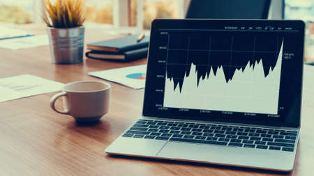 Business visual data analyzing technology by creative computer softwareの写真素材