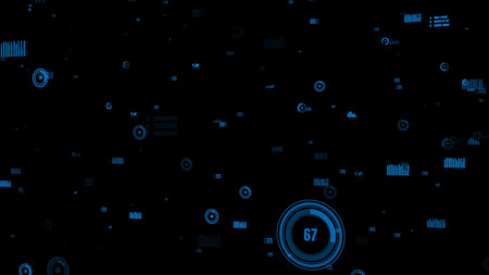 Business data and financial figures visualiser graphic . 3D rendering graphic .
