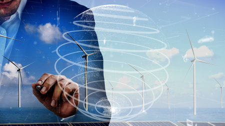 Conceptual environmental conservation and sustainable ESG development . 3D render computer graphic .の写真素材