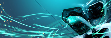 EV charging station for electric car in concept of green energy and eco power produced from...