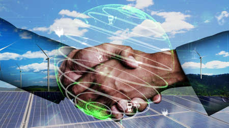 Conceptual environmental conservation and sustainable ESG development . 3D render computer graphic .の写真素材