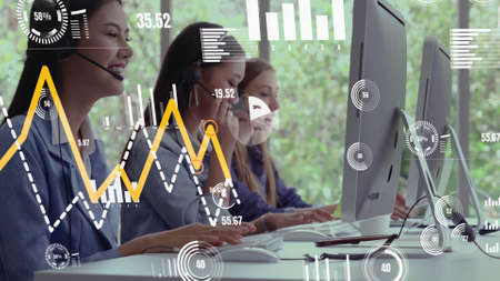 Conceptual business dashboard for financial data analysis . 3D render computer graphic .の写真素材
