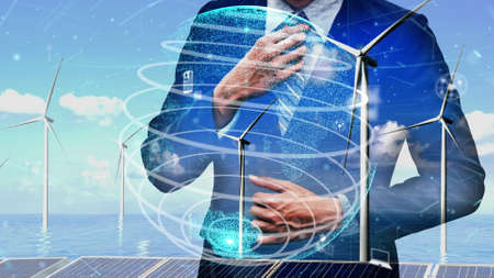 Conceptual environmental conservation and sustainable ESG development . 3D render computer graphic .の写真素材