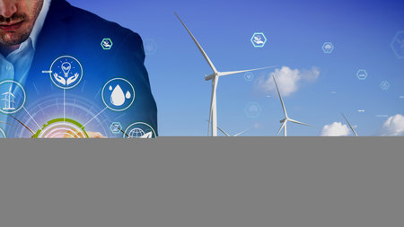 Conceptual environmental conservation and sustainable ESG development . 3D render computer graphic .の写真素材