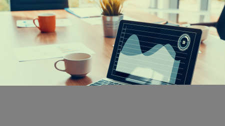 Business visual data analyzing technology by creative computer softwareの写真素材