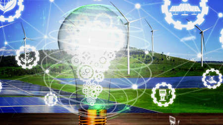 Conceptual environmental conservation and sustainable ESG development . 3D render computer graphic .の写真素材