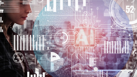 Conceptual business dashboard for financial data analysis . 3D render computer graphic .