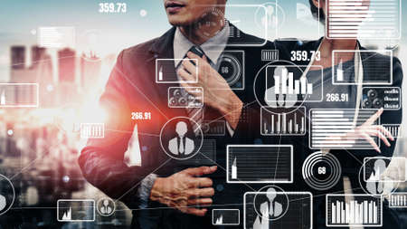 Conceptual business dashboard for financial data analysis . 3D render computer graphic .の写真素材