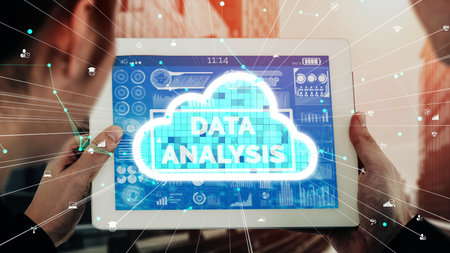 Conceptual cloud computing and data storage technology for future innovation . 3D render computer...