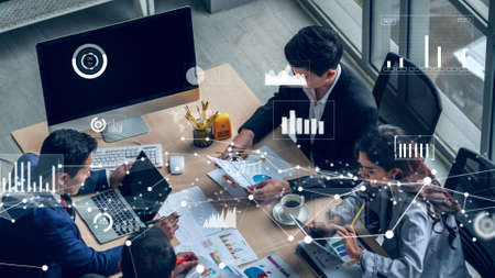 Creative visual of business data analyzing technology . Concept of digital data for marketing analysis and investment decision making .の写真素材