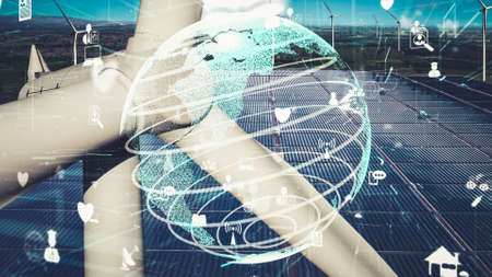 Environmental conservation technology and approaching global sustainable ESG by clean energy and power from renewable natural resourcesの写真素材