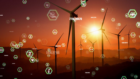 Environmental conservation technology and approaching global sustainable ESG by clean energy and power from renewable natural resourcesの写真素材