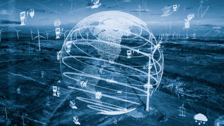 Environmental conservation technology and approaching global sustainable ESG by clean energy and power from renewable natural resourcesの写真素材