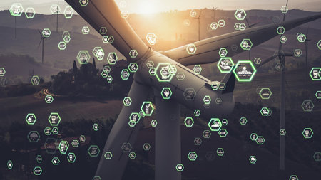 Environmental conservation technology and approaching global sustainable ESG by clean energy and power from renewable natural resourcesの写真素材