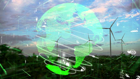 Environmental conservation technology and approaching global sustainable ESG by clean energy and power from renewable natural resourcesの写真素材