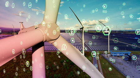 Environmental conservation technology and approaching global sustainable ESG by clean energy and power from renewable natural resourcesの写真素材