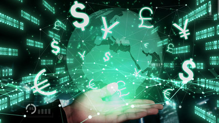 Currency Exchange Global Foreign Money Finance Conceptual - International forex market with...