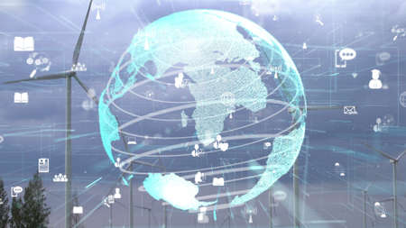 Environmental conservation technology and approaching global sustainable ESG by clean energy and power from renewable natural resourcesの写真素材