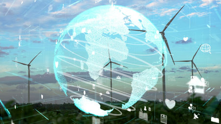 Environmental conservation technology and approaching global sustainable ESG by clean energy and power from renewable natural resourcesの写真素材