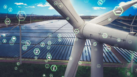 Environmental conservation technology and approaching global sustainable ESG by clean energy and power from renewable natural resourcesの写真素材