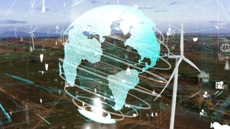 Environmental conservation technology and approaching global sustainable ESG by clean energy and power from renewable natural resourcesの写真素材