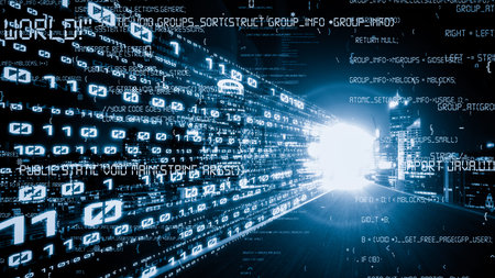 Software development, application programming code and tacit computer coding . Concept of smart...
