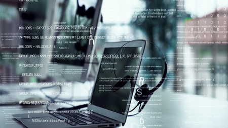 Programming and coding of future software envisional graphic . Computer application development...