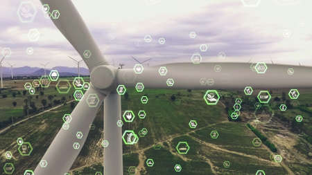 Environmental conservation technology and approaching global sustainable ESG by clean energy and power from renewable natural resourcesの写真素材