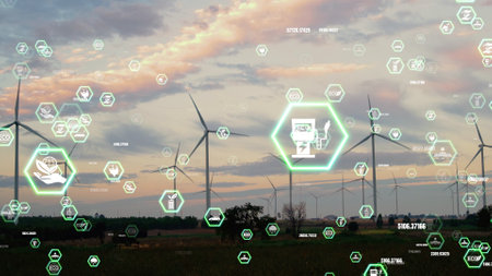 Environmental conservation technology and approaching global sustainable ESG by clean energy and power from renewable natural resourcesの写真素材
