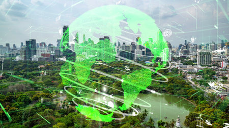 Green city technology shifting towards sustainable alteration concept by clean energy , recycling...