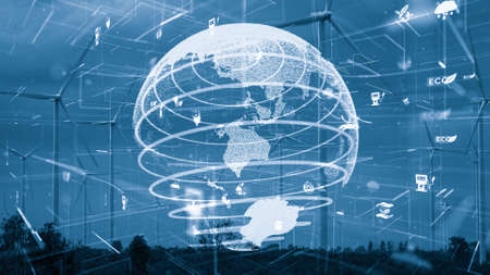 Environmental conservation technology and approaching global sustainable ESG by clean energy and power from renewable natural resourcesの写真素材