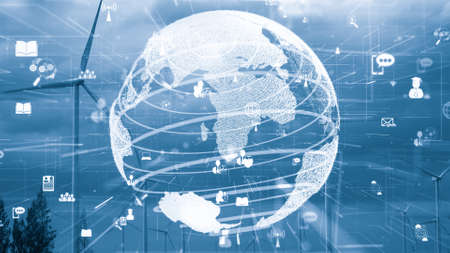 Environmental conservation technology and approaching global sustainable ESG by clean energy and power from renewable natural resourcesの写真素材