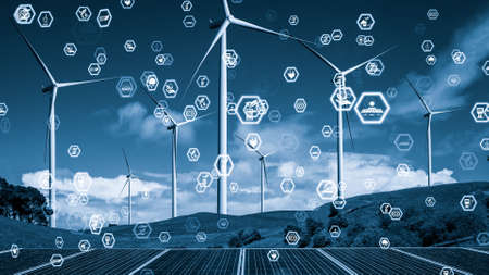 Environmental conservation technology and approaching global sustainable ESG by clean energy and power from renewable natural resourcesの写真素材