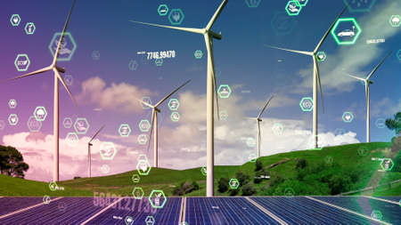 Environmental conservation technology and approaching global sustainable ESG by clean energy and power from renewable natural resourcesの写真素材