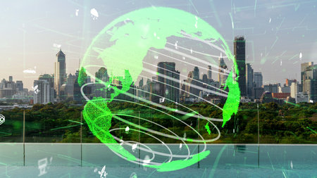 Green city technology shifting towards sustainable alteration concept by clean energy , recycling...