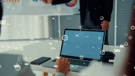 Business dashboard for financial data analysis envisional graphic . Marketing strategy concept .の写真素材