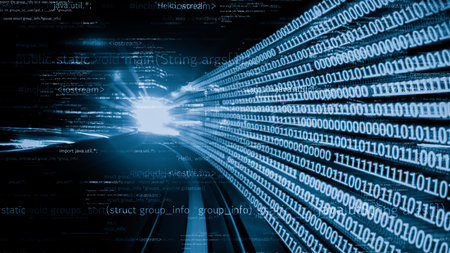 Software development, application programming code and tacit computer coding . Concept of smart...