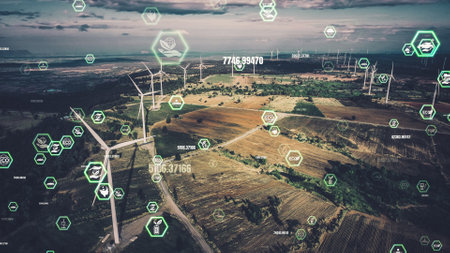 Environmental conservation technology and approaching global sustainable ESG by clean energy and power from renewable natural resourcesの写真素材