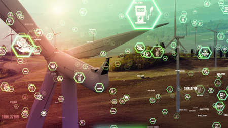 Environmental conservation technology and approaching global sustainable ESG by clean energy and power from renewable natural resourcesの写真素材