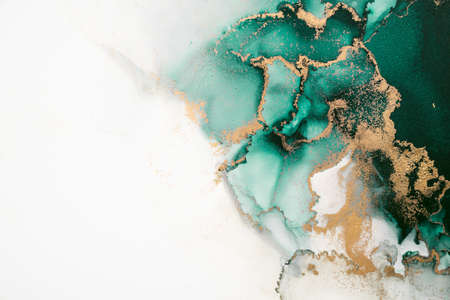 Marble ink abstract art from exquisite original painting for abstract background . Painting was painted on high quality paper texture to create smooth marble background pattern of ombre alcohol ink .の写真素材