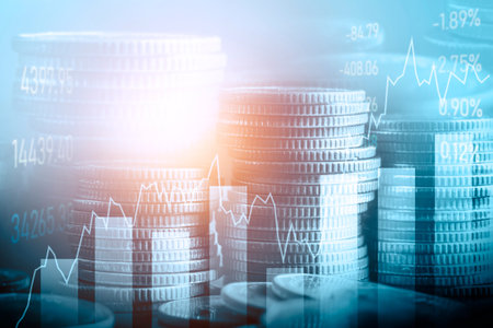 Finance and money technology background concept of business prosperity and asset management ....