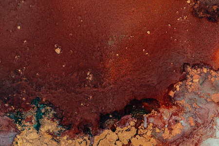 Marble ink abstract art from exquisite original painting for abstract background . Painting was painted on high quality paper texture to create smooth marble background pattern of ombre alcohol ink .の写真素材