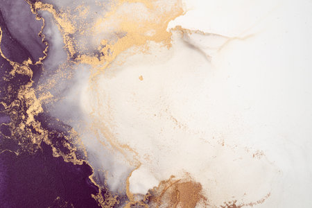 Marble ink abstract art from exquisite original painting for abstract background . Painting was...