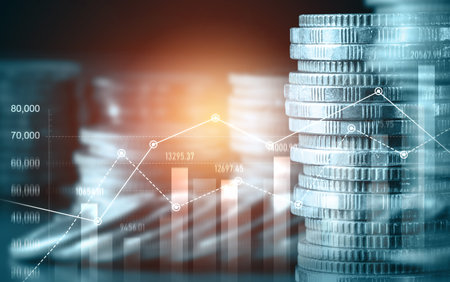 Finance and money technology background concept of business prosperity and asset management ....